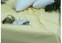Простирадло-покривало піке TAG - Клітина жовта, 160 х 235 см